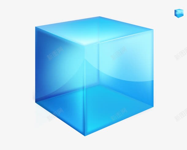 蓝色立方体png免抠素材_新图网 https://ixintu.com 3D立方体 几何 方块 立方体 立方体线框