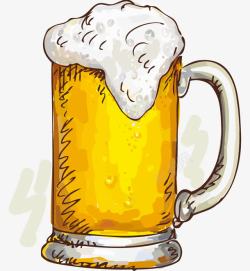 卡通扎啤手绘啤酒高清图片