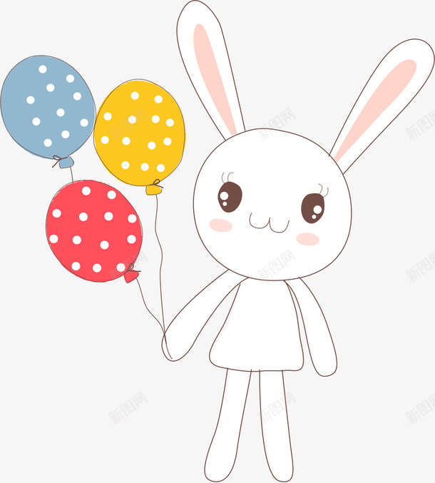 拿气球的兔子矢量图ai免抠素材_新图网 https://ixintu.com AI 兔子 兔子简笔画 动物 卡通 可爱 手绘 气球 矢量图 线条