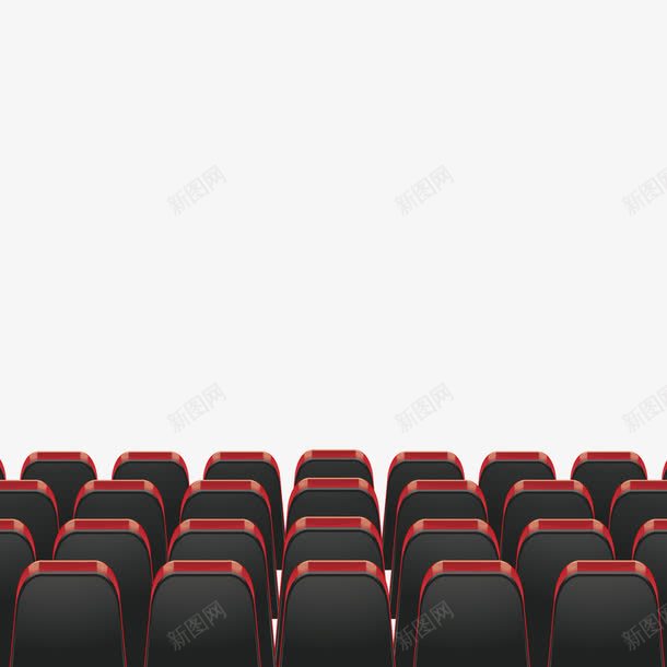 红座椅png免抠素材_新图网 https://ixintu.com 电影院 背面 装饰 观众区 观影厅