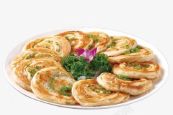 葱油大明虾广式葱油饼高清图片
