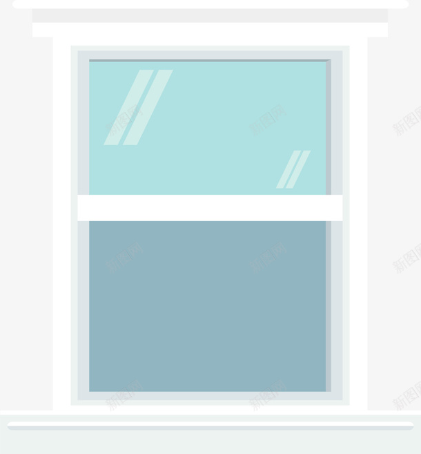 蓝色反光简约窗户png免抠素材_新图网 https://ixintu.com 关窗 春天 春季 春日 玻璃窗 窗户 自然 装饰图案
