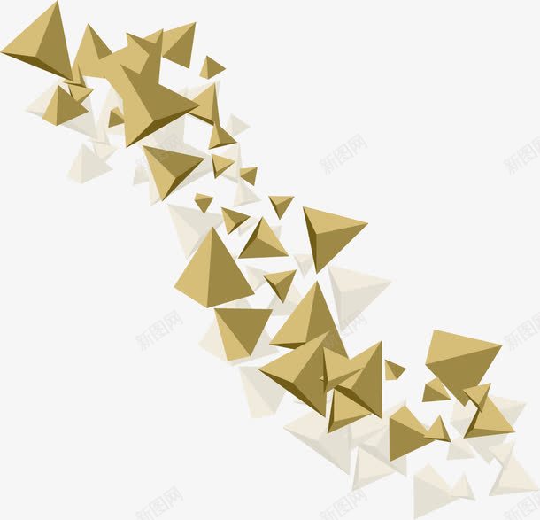 手绘立体三角形装饰png免抠素材_新图网 https://ixintu.com 三棱锥 三角形 手绘 立体