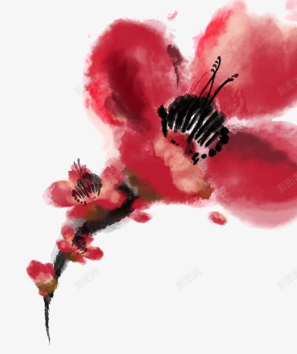 国风手绘木棉花png免抠素材_新图网 https://ixintu.com 富贵的 手绘的 木棉花 木棉花手绘 木棉花树 水彩 漂亮的 红色的 装饰花朵
