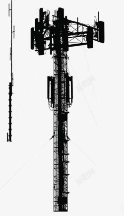 无线电塔城市电信基站拍摄高清图片