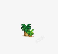 椰树叶背景精美海滩椰子树片高清图片