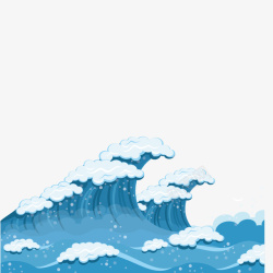 蓝色海洋浪花装饰素材