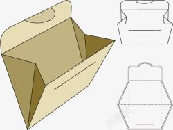 圆型纸盒展开图纸盒包装矢量图高清图片