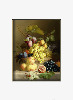 丰富的水果油画一幅让人垂涎欲滴的油画高清图片