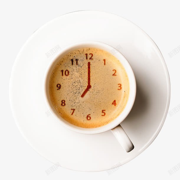 创意咖啡杯时间png免抠素材_新图网 https://ixintu.com 咖啡杯 泡沫白色 美味咖啡 美食 花式咖啡 香浓