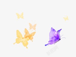 淡紫色蝴蝶水彩蝴蝶高清图片