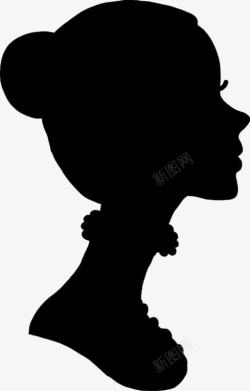 黑色剪影女人头像海报背景素材