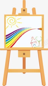 彩色画板png免抠素材_新图网 https://ixintu.com 儿童画板 学习 学校 学生 彩虹 画板 美术