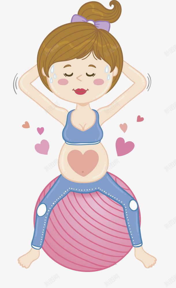 运动孕妇png免抠素材_新图网 https://ixintu.com 人物画 卡通手绘 水彩画 肖像画 装饰图案 运动孕妇
