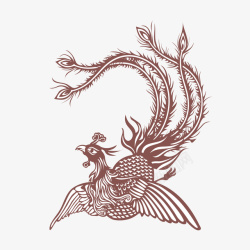 中元节手绘凤凰装饰案矢量图高清图片