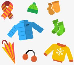 橘色羽绒服儿童冬季保暖衣物矢量图高清图片