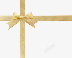个性礼盒实物实物金色土豪金礼盒蝴蝶结丝带高清图片