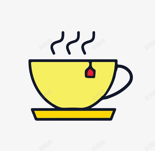黄色茶杯图标png_新图网 https://ixintu.com tea 图标 图案 插图 时尚 欧式茶杯 泡茶 潮流 热茶 茶具 茶壶 饮料
