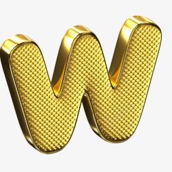 立体菱角字母W金色立体艺术字母W高清图片