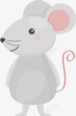老鼠卡通图灰色老鼠卡通矢量图高清图片