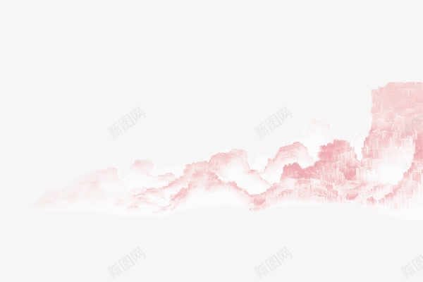 粉色水墨山水画png免抠素材_新图网 https://ixintu.com 传统风景画 山水画 水墨 粉色