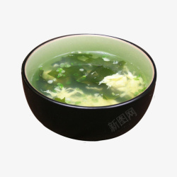 黑色的小吃产品实物紫菜蛋汤一碗高清图片