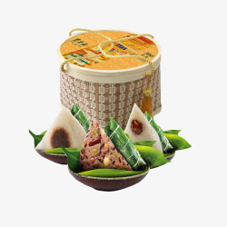 包装好的粽子粽子包装礼盒子高清图片