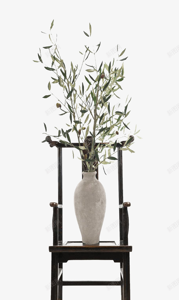 椅子植物png免抠素材_新图网 https://ixintu.com 中式椅子 椅子 植物 花卉