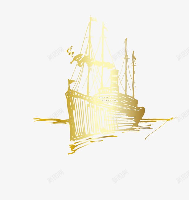 金色图案一帆风顺图标png_新图网 https://ixintu.com 一帆风顺 卡通手绘 图案图标 帆船 扬帆起航 杨帆起航