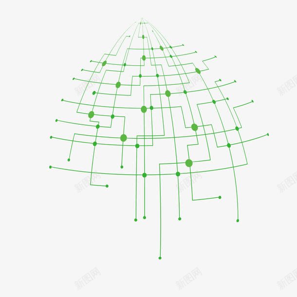 绿色电路网电流线路png免抠素材_新图网 https://ixintu.com 电流线条 电流线路 电路网 绿色
