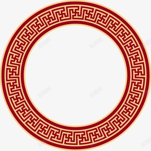红色中式圆环png免抠素材_新图网 https://ixintu.com 中国风 中式 圆环 红色
