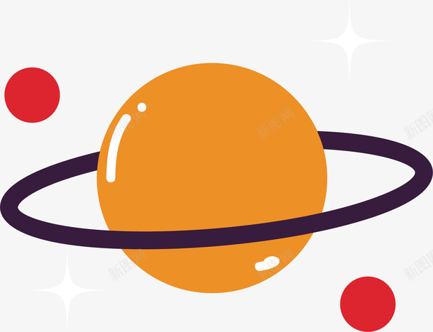 水彩创意星球矢量图ai免抠素材_新图网 https://ixintu.com 创意 卡通手绘 星环 星球 月球 橘色 水彩 矢量图 红色