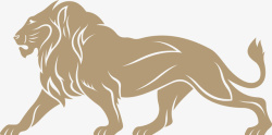 凶勐的狗手绘狮子矢量图高清图片