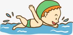 女子游泳运动员卡通运动员矢量图高清图片