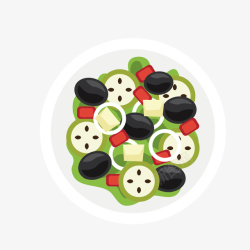 健康简食水果沙拉卡通矢量图高清图片