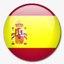 国西班牙国旗国圆形世界旗高清图片