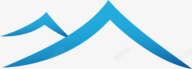 蓝色山峰创意图标png_新图网 https://ixintu.com logo 动感 图标 山峰 山水标志 山脉 山脉标志 标识 线条 轮廓 风光 风景