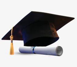 学士帽和学位证书素材