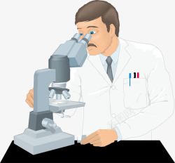 检查展板用显微镜的医生高清图片