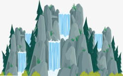 假山瀑布人造花园假山瀑布高清图片