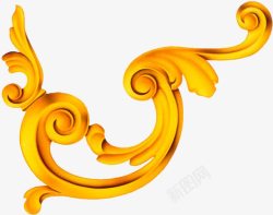 拱门装饰金色浮雕雕花花纹高清图片