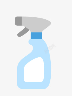 油壶手绘卡通蓝色空白清洗剂瓶子高清图片