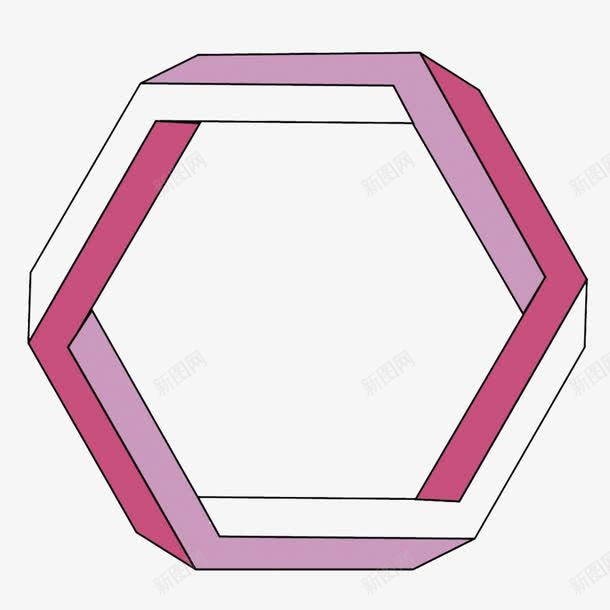 矛盾空间六边形png免抠素材_新图网 https://ixintu.com 彩色 正六边形 海报装饰