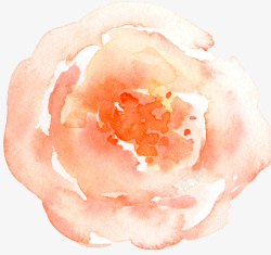 水墨橙色玫瑰花素材