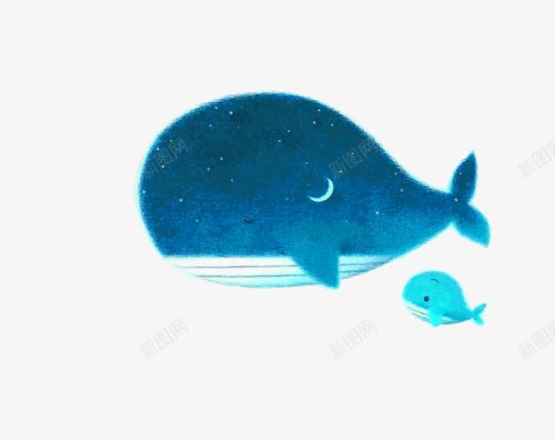 鲸鱼png免抠素材_新图网 https://ixintu.com 卡通 手绘 水彩 蓝色 鲸鱼PNG矢量图 鲸鱼免扣PNG图 鲸鱼矢量