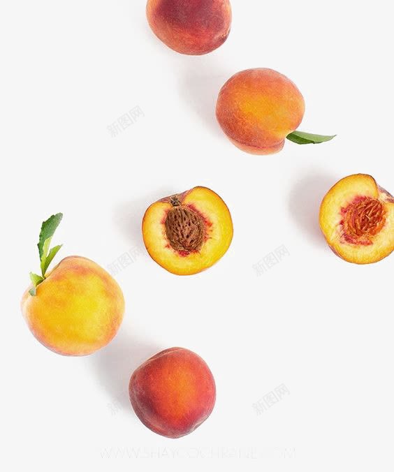 成熟的桃子png免抠素材_新图网 https://ixintu.com 创意水果 桃子装饰 水蜜桃 黄桃