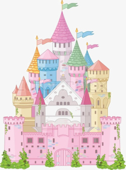 卡通五彩城堡素材