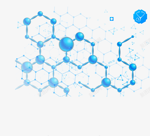 蓝色分子结构示意图矢量图ai免抠素材_新图网 https://ixintu.com 二氧化碳分子结构 分子结构图 卡通手绘 水彩 生物 矢量图 示意图 蓝色