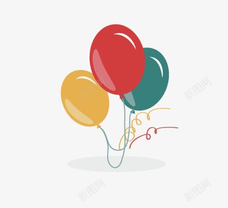 气球png免抠素材_新图网 https://ixintu.com 三个气球 红色气球 绿色气球 黄色气球