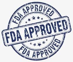 蓝色俏皮大气企业FDA认证标志素材